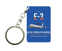 Thumbnail for E-3 Sentry AWACS design on blue designed key chain, double-side print