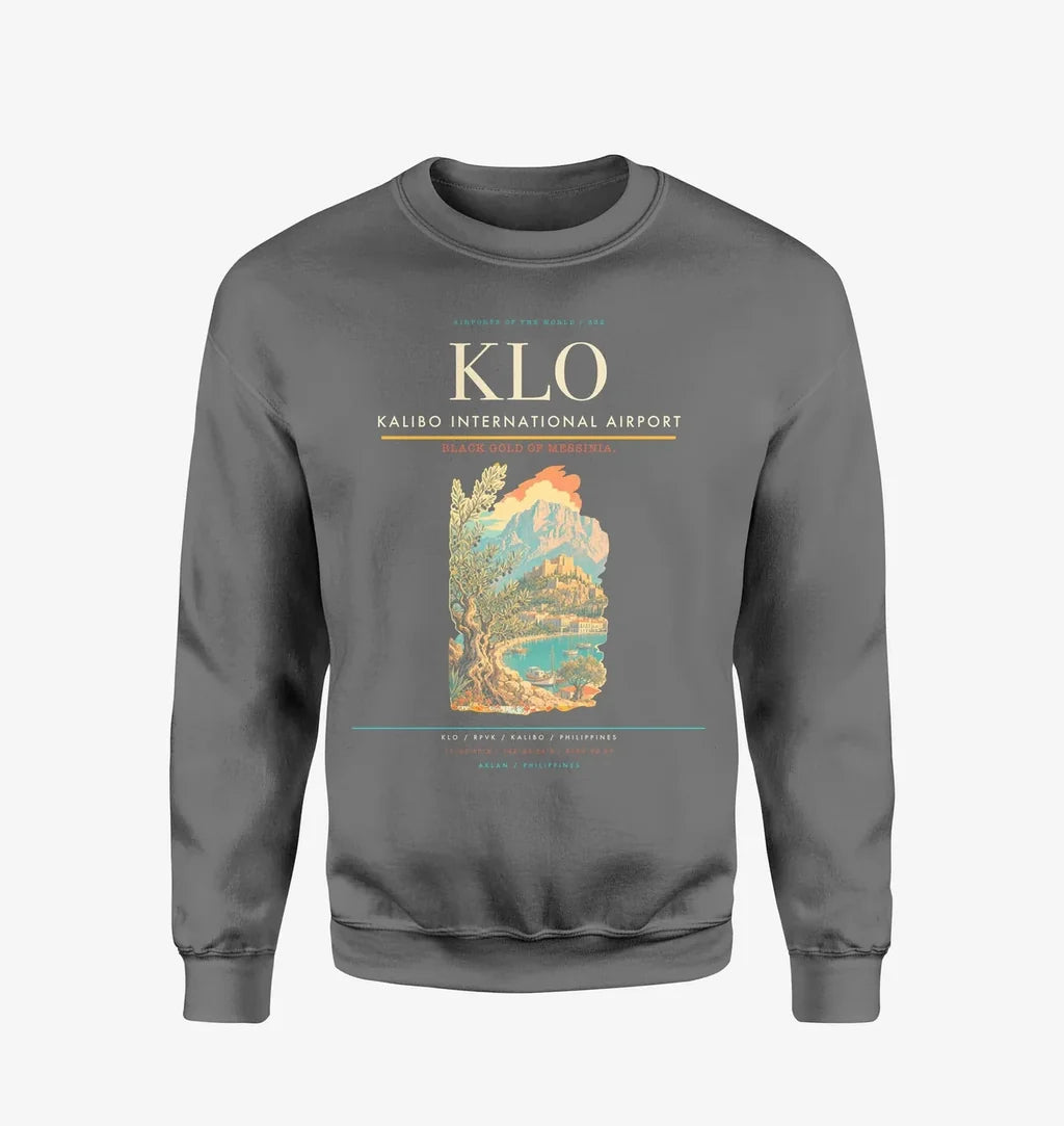 Kalibo International Airport (KLO) design on gray sweatshirt
