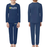 Thumbnail for Pilots They Know How To Fly children pajamas - Dark Blue