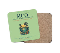 Thumbnail for Orlando International Airport (MCO) design on light green 1 piece coaster
