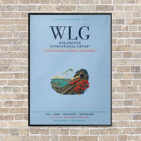 Thumbnail for Wellington International Airport WLG vertical canvas print - framed - light blue background