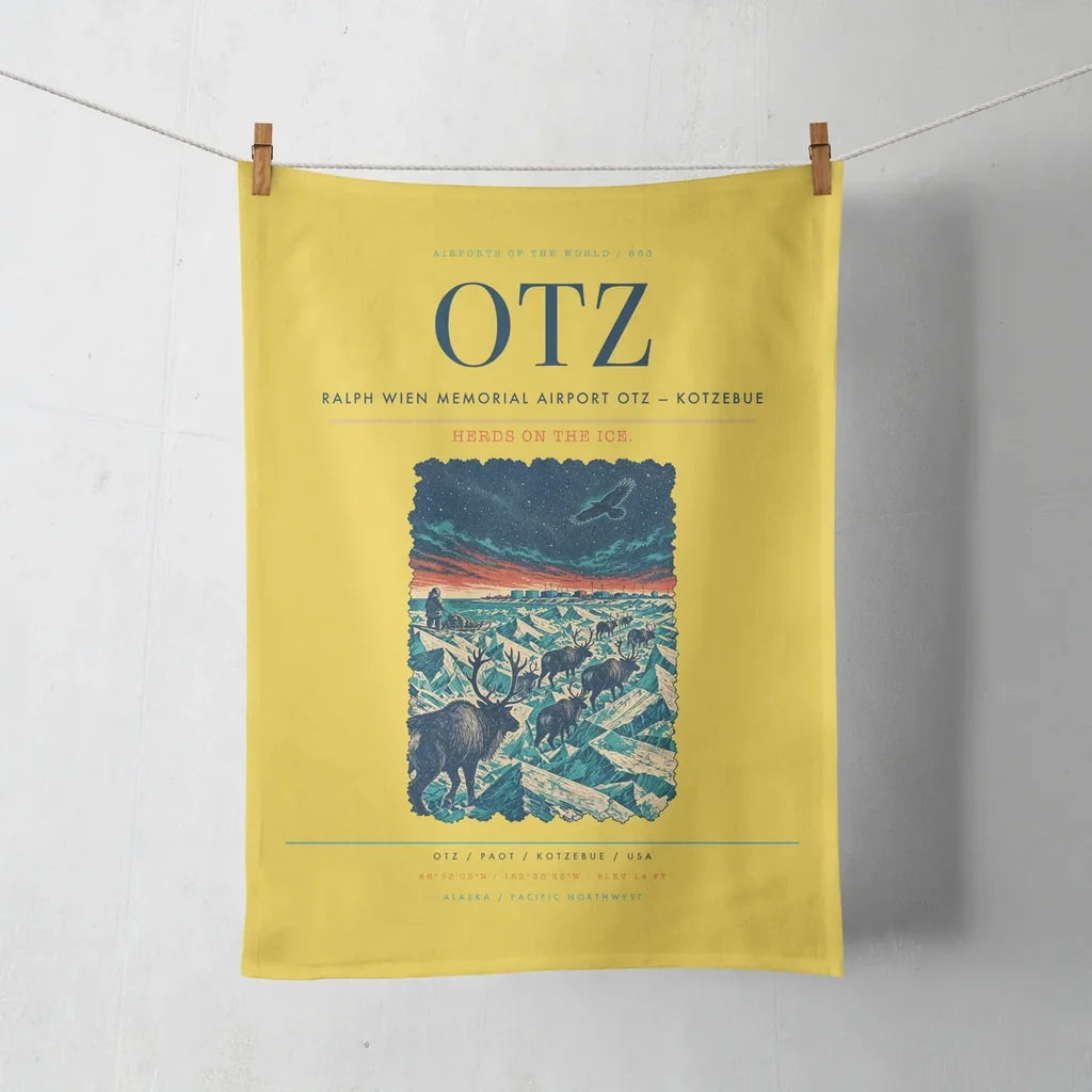 Ralph Wien Memorial Airport (OTZ) design on yellow towel