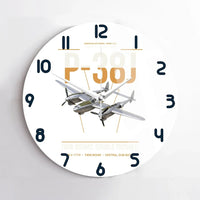 Thumbnail for P-38J Lightning design on white no frame wall clock