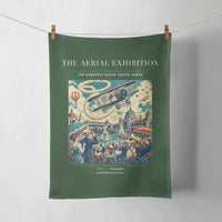 Thumbnail for VINTAGE G4004 - The Aerial Exhibition - Designed Towels design on darkgreen