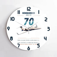 Thumbnail for Bombardier Learjet 70 design on white no frame wall clock