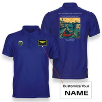 Thumbnail for VINTAGE G4278 - The Postmaster's Rowboat - Double-Side Polo T-Shirt design on blue+name