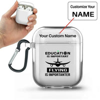 Thumbnail for Flying is Importanter AirPods transparent case - With Buckle +Name