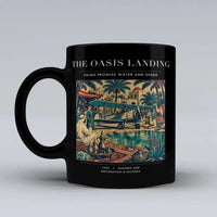 Thumbnail for VINTAGE G4331 - The Oasis Landing - Ceramic Mug design on black