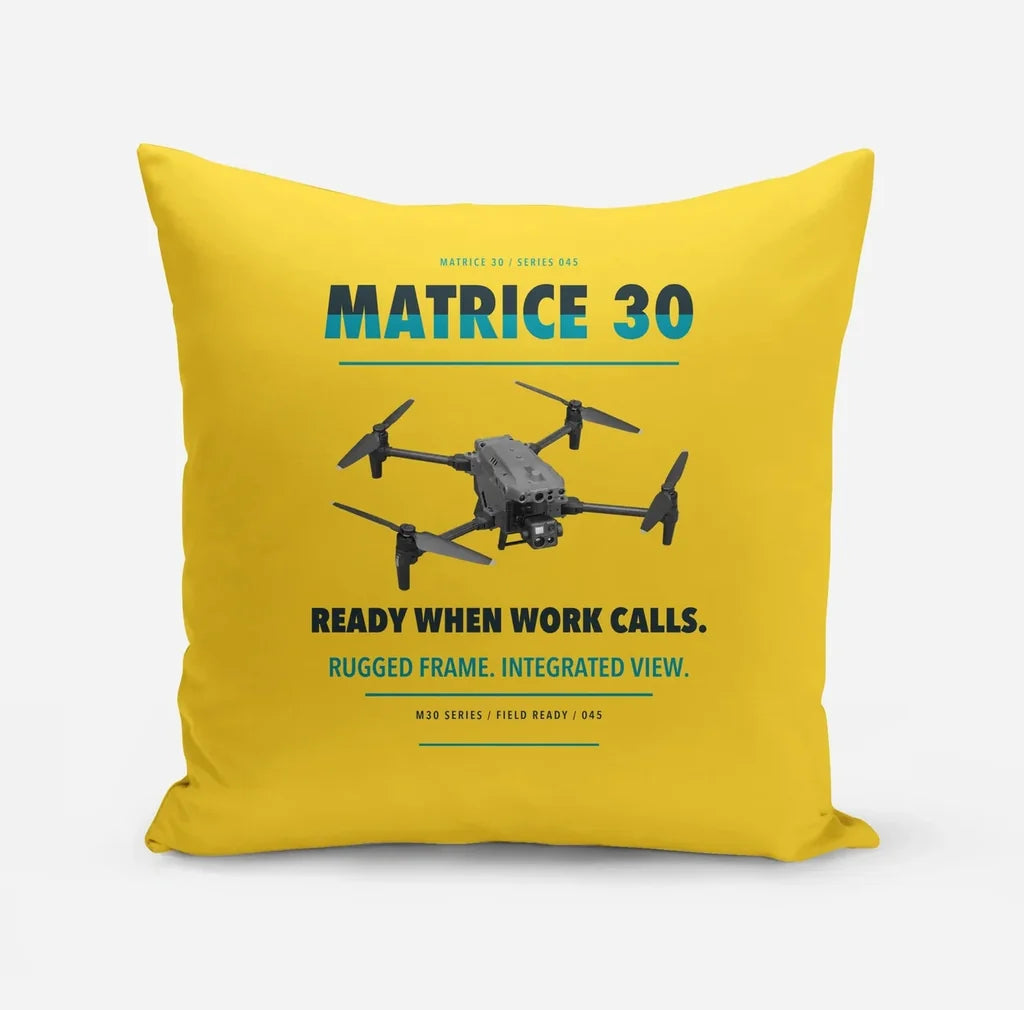 DJI Matrice 30 design on yellow pillow