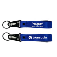 Thumbnail for Transavia France Airlines Hawk-shaped key chain, Blue+NAME