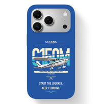 Thumbnail for Cessna 150M design on blue magsafe iphone case, for iPhone 17 Pro