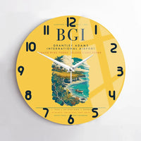 Thumbnail for Grantley Adams International Airport (BGI) design on yellow no frame wall clock