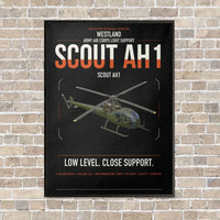 Thumbnail for Westland Scout AH1 vertical canvas print - framed - black background