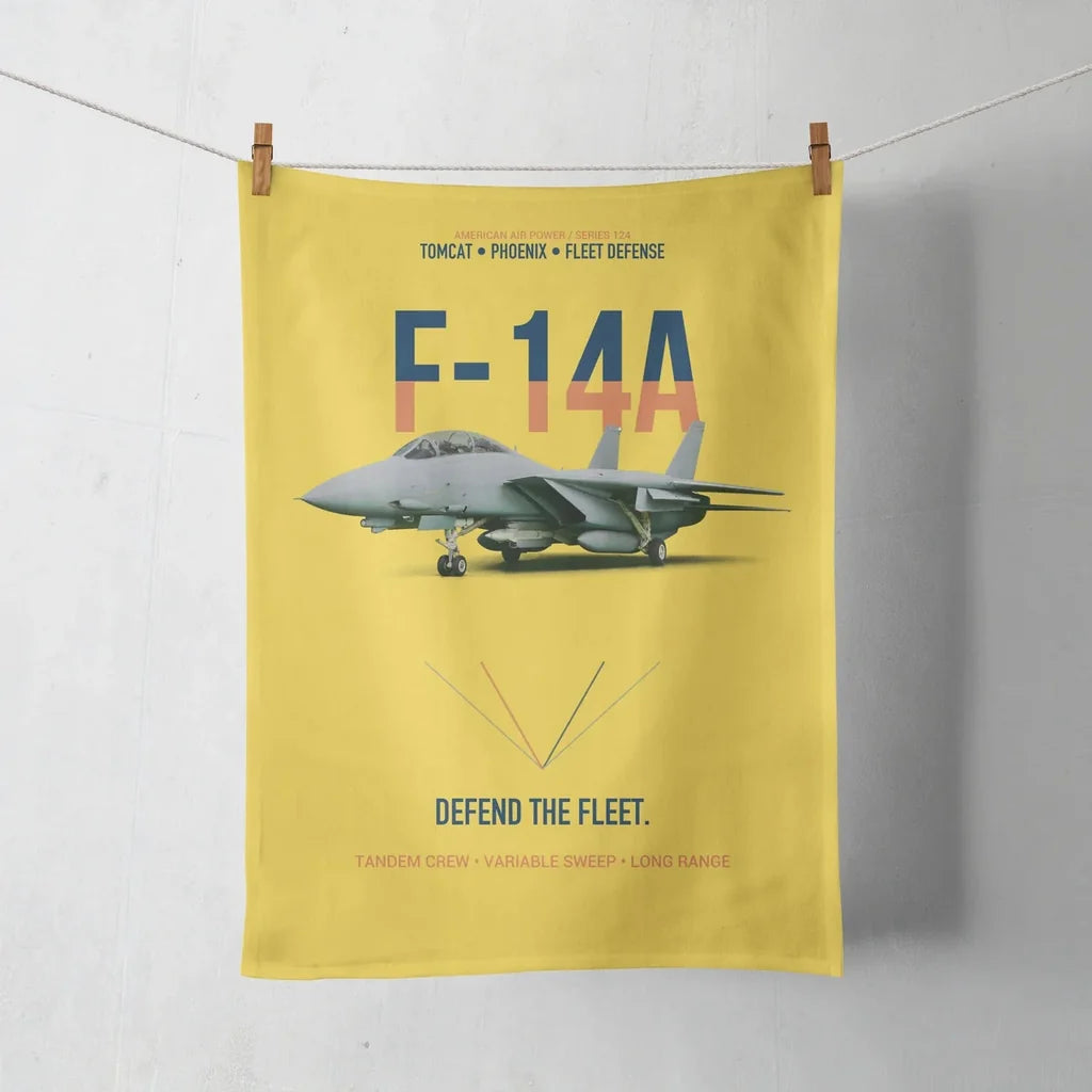 F-14A Tomcat Defend The Fleet design on yellow towel