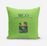 Thumbnail for Orlando International Airport (MCO) design on light green pillow