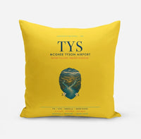 Thumbnail for McGhee Tyson Airport Knoxville (TYS) design on yellow pillow