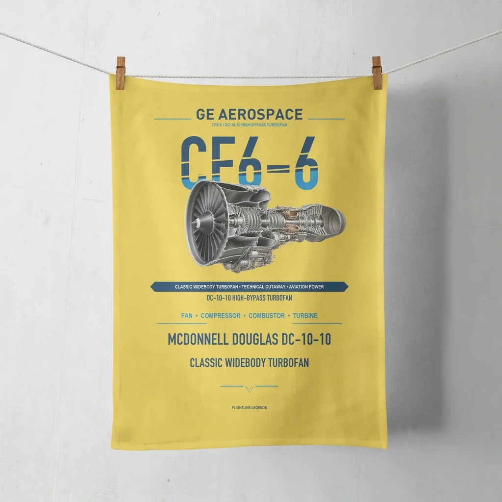 CF6-6 design on yellow towel