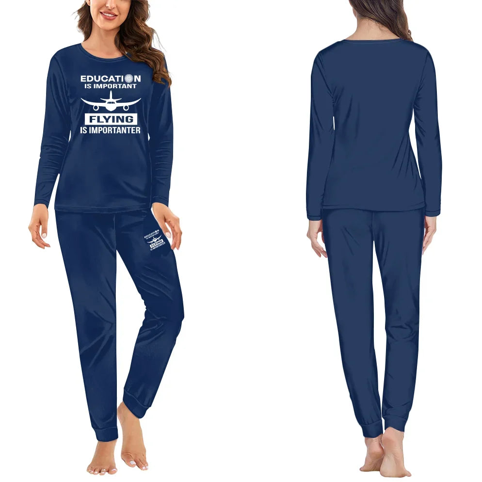 Flying is Importanter women pajamas - Dark Blue