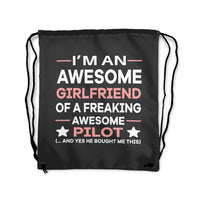 Thumbnail for I am an Awesome Girlfriend Drawstring Bag - view 3