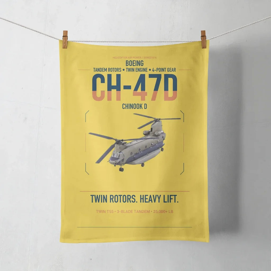 Boeing CH-47D design on yellow towel