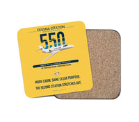 Thumbnail for Cessna Citation 550 - Citation II design on yellow 1 piece coaster