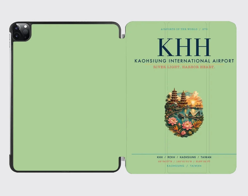 Kaohsiung International Airport (KHH) design on light green ipad tablet case