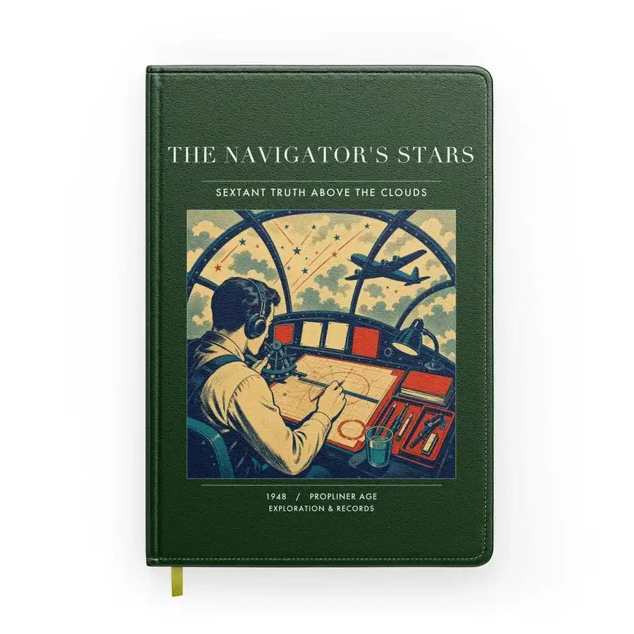VINTAGE G4297 - The Navigator's Stars - Designed Notebooks design on darkgreen