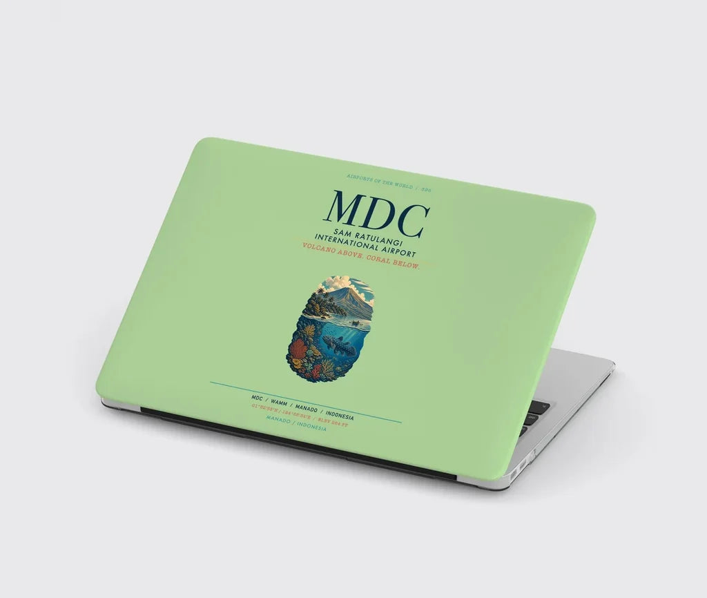 Sam Ratulangi International Airport Manado (MDC) design on light green MacBook case