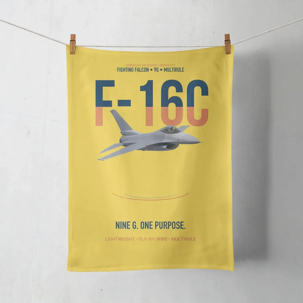 F-16C Fighting Falcon Nine G One Purpose design on yellow towel