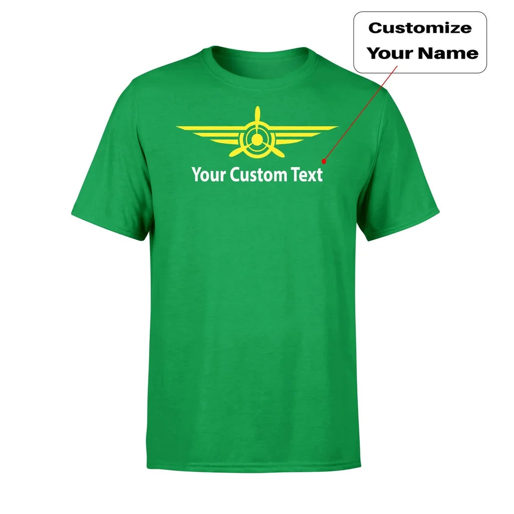 Custom Name (3) & Badge aviation t-shirt
