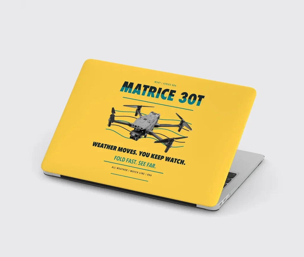 DJI Matrice 30T design on yellow MacBook case