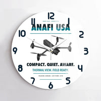 Thumbnail for Parrot ANAFI USA design on white no frame wall clock