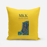 Thumbnail for Molokai Airport (MKK) design on yellow pillow