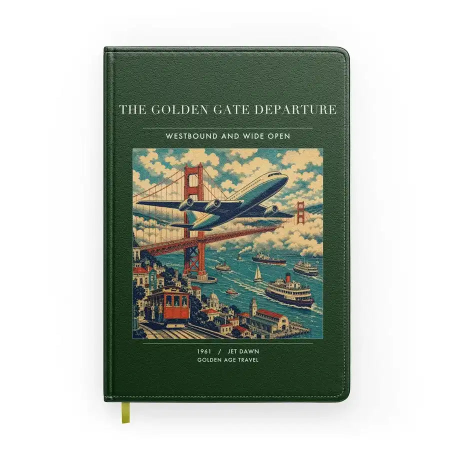 VINTAGE G4116 - The Golden Gate Departure - Designed Notebooks design on darkgreen