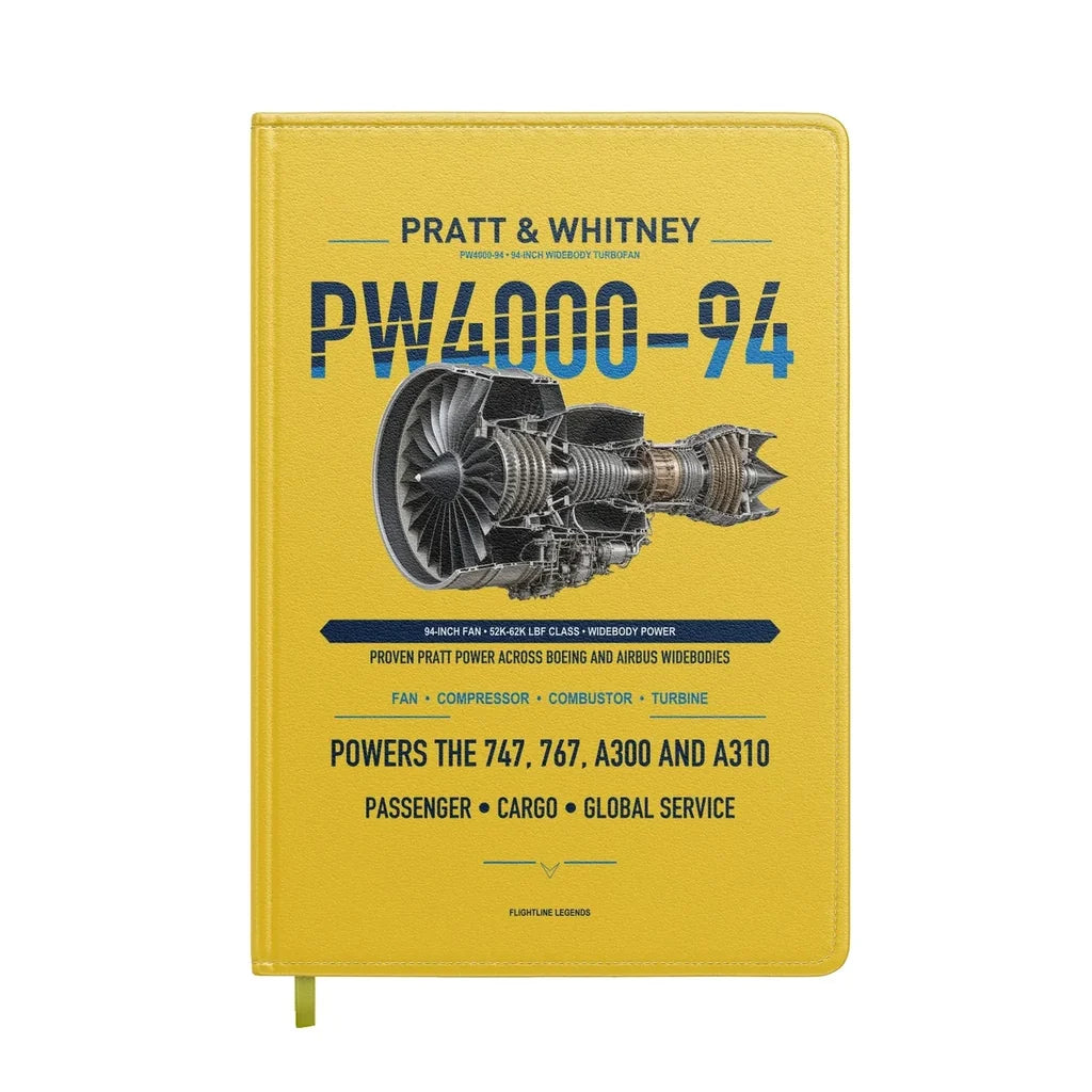 PW4000-94 design on yellow notebook