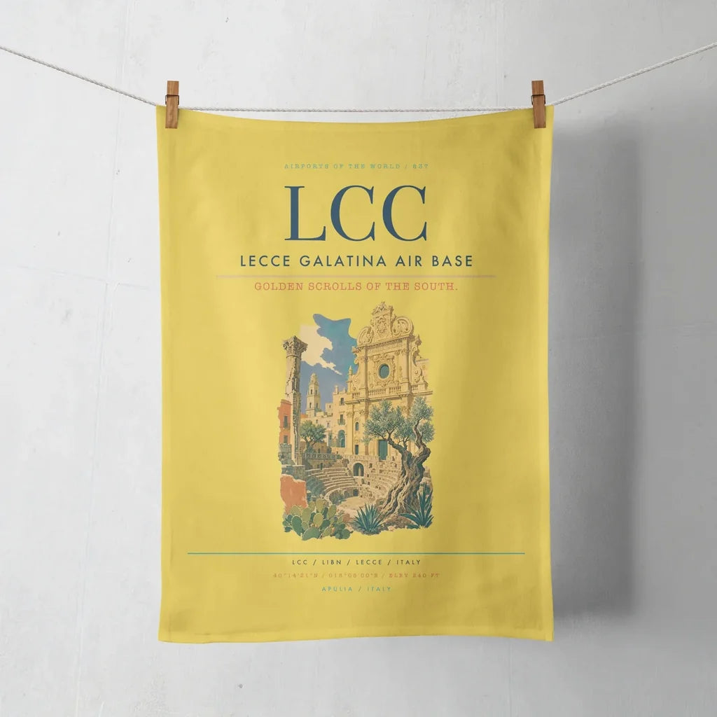 Lecce Galatina Air Base (LCC) design on yellow towel
