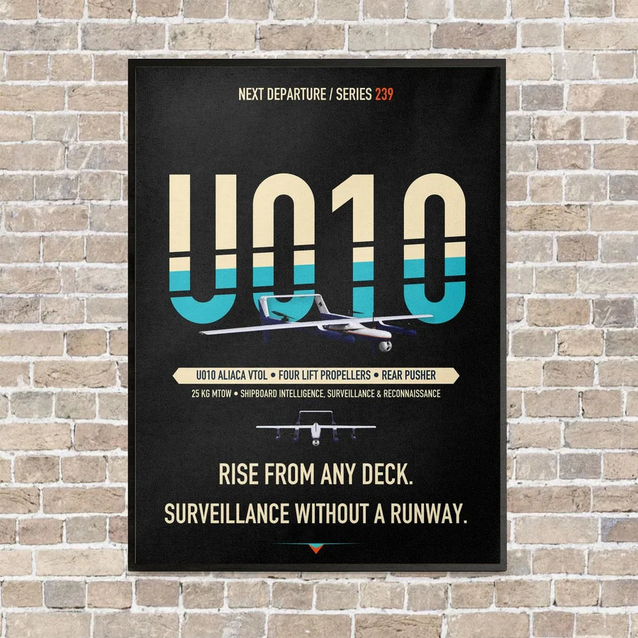Airbus U010 Aliaca VTOL vertical canvas print - framed - black background