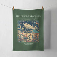 Thumbnail for VINTAGE G4090 - The Desert Stopover - Designed Towels design on darkgreen