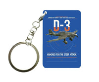 Thumbnail for Junkers Ju 87D-3 design on blue designed key chain, double-side print