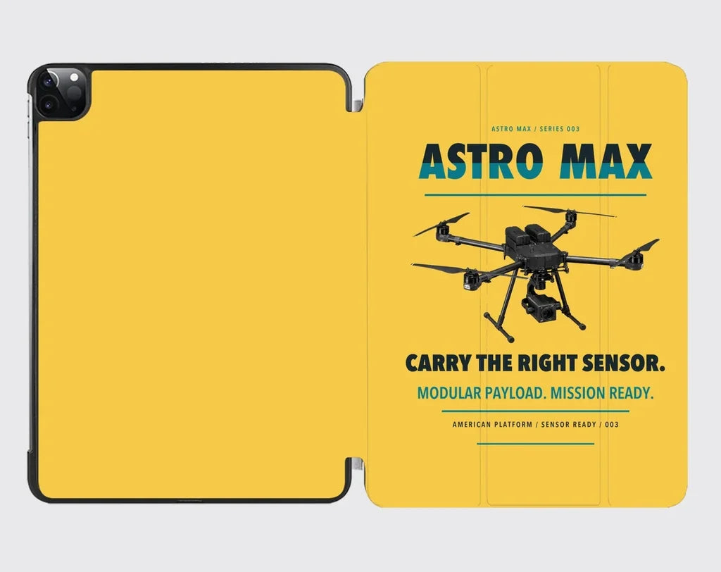 Freefly Astro Max design on yellow ipad tablet case