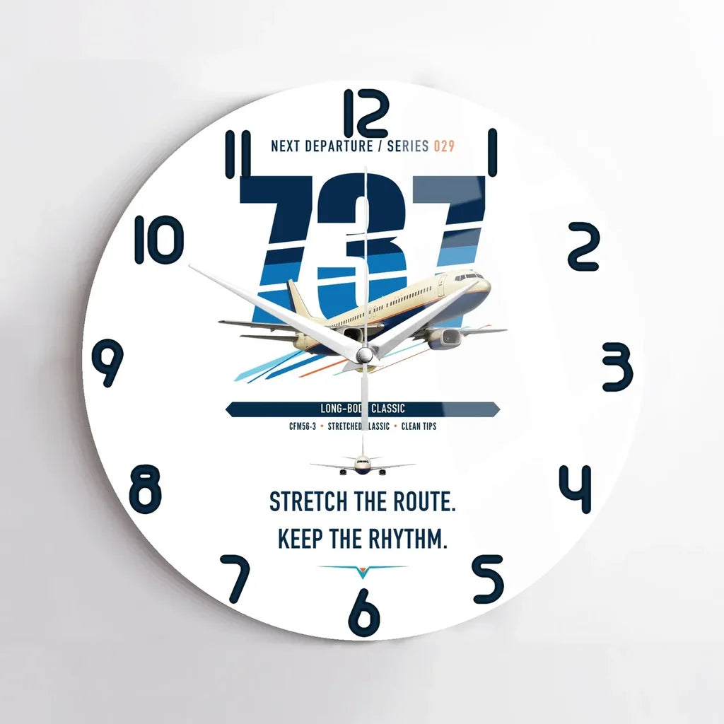 Boeing 737-400 Classic design on white no frame wall clock