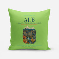 Thumbnail for Albany International Airport (ALB) design on light green pillow