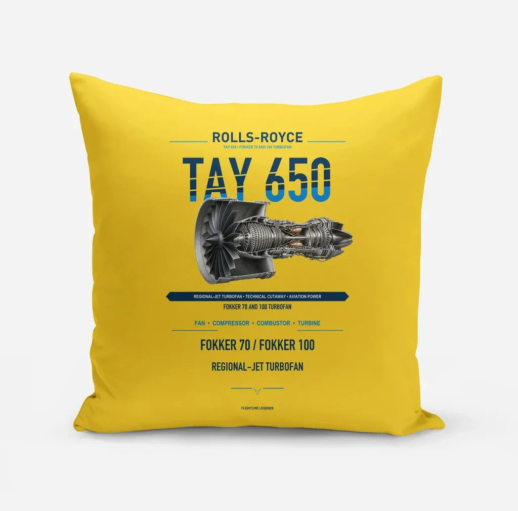 TAY 650 design on yellow pillow