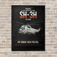 Thumbnail for Sikorsky SH-3H Sea King vertical canvas print - framed - black background