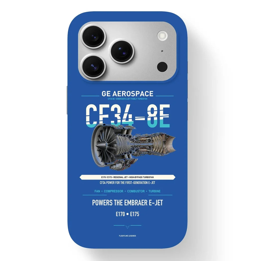 CF34-8E Case design on blue iphone case