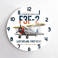 Thumbnail for F3F-2 Last Biplane First Fight design on white no frame wall clock