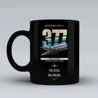 Thumbnail for Boeing 377 Stratocruiser double-side print on black ceramic mug