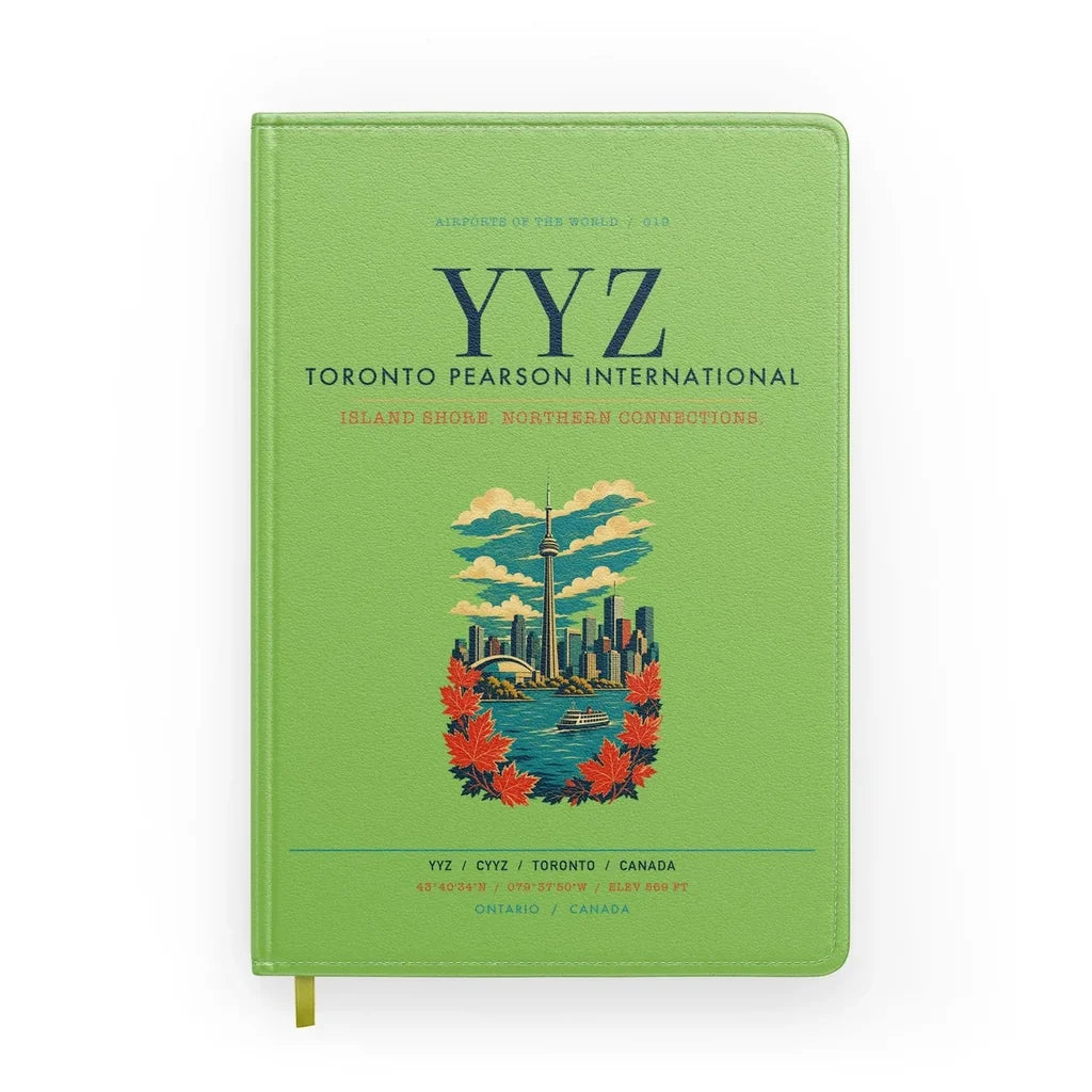 Toronto Pearson International Airport (YYZ) design on light green notebook