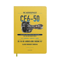 Thumbnail for CF6-50 design on yellow notebook