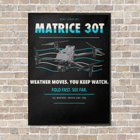 Thumbnail for DJI Matrice 30T vertical canvas print - framed - black background